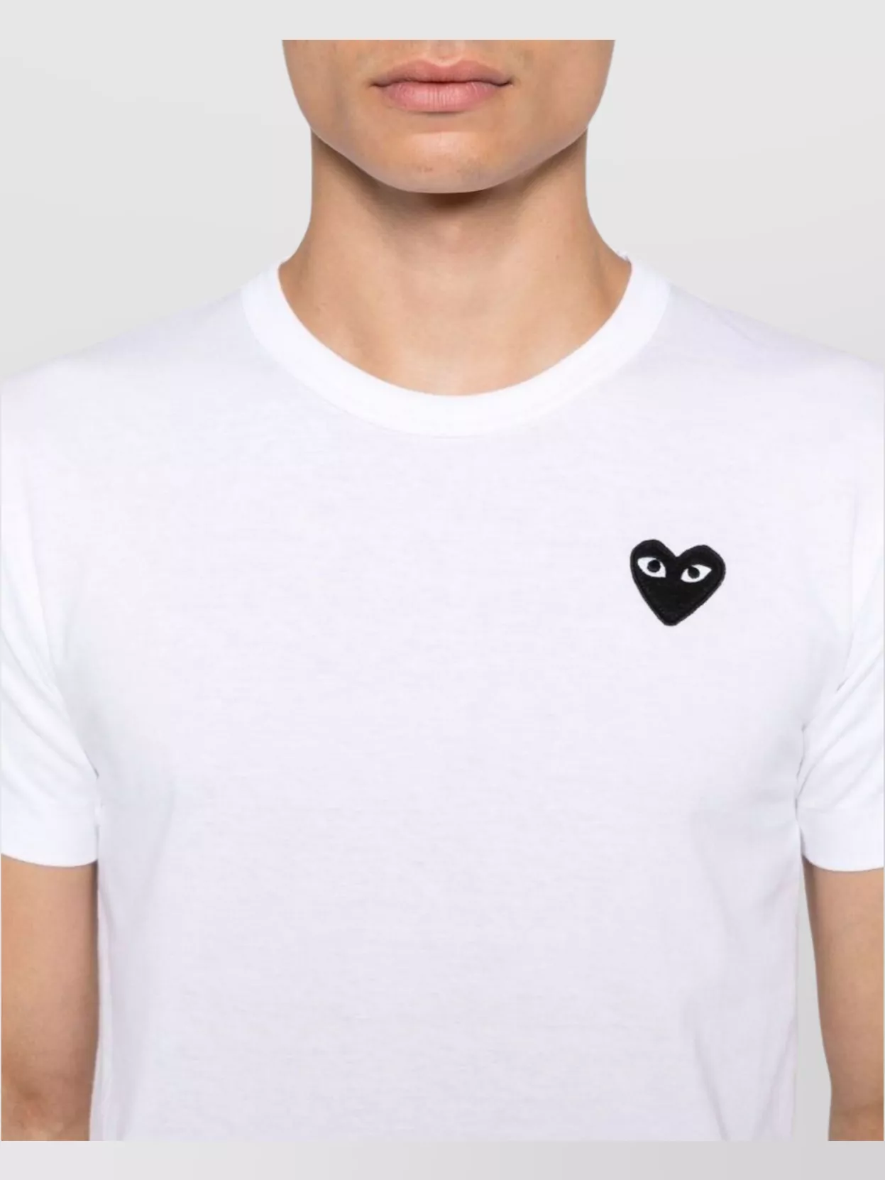 Comme Des Garçons Heart Patch Crew Neck T-Shirt