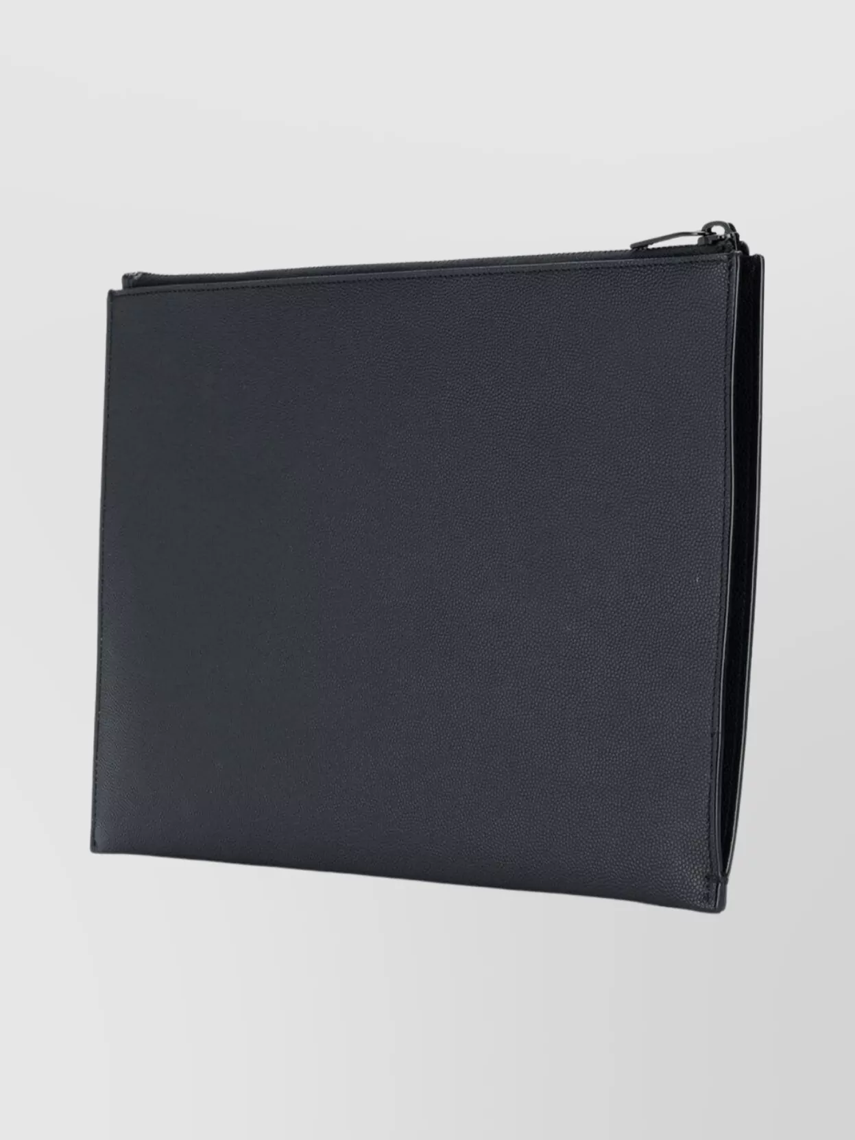 Saint Laurent Rectangular Pebbled Leather Clutch Bag In Black
