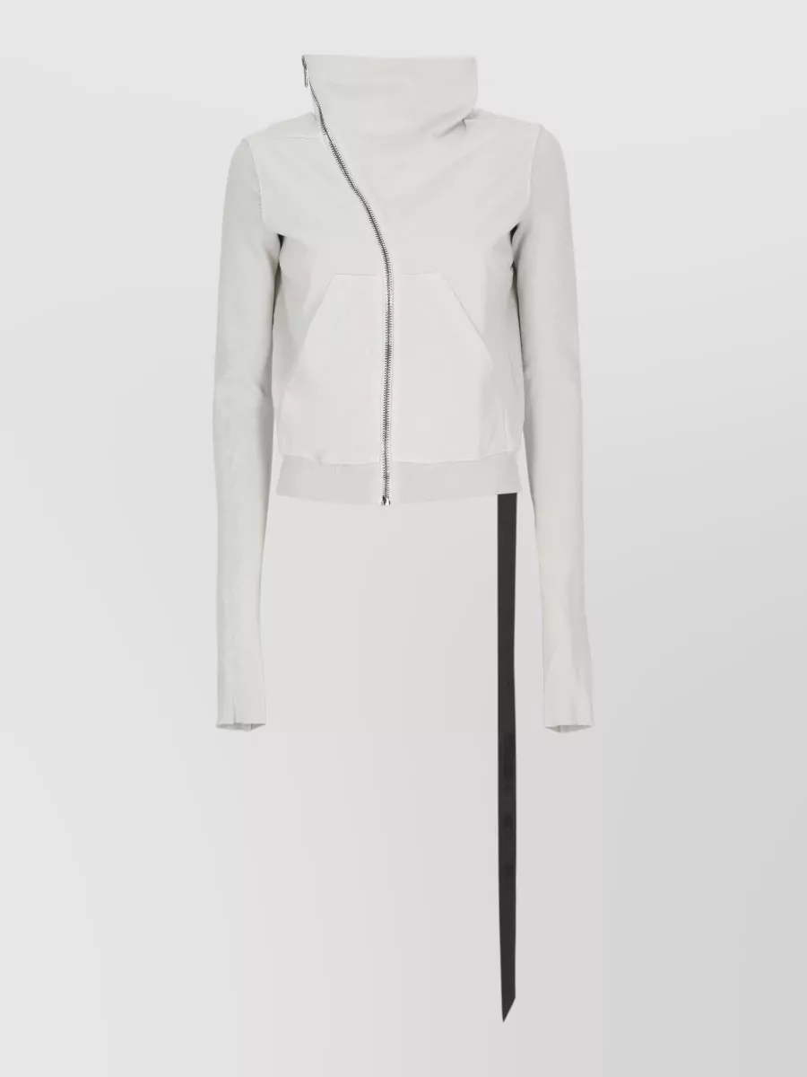 Rick Owens Drkshdw Cotton hooded asymmetric zip sweatshirt