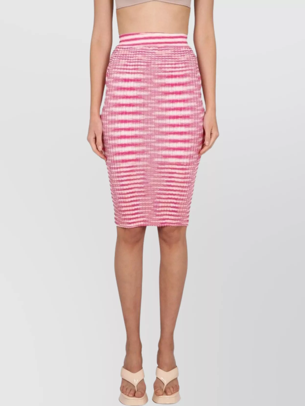 Missoni High-waisted Bodycon Knit Skirt In Pink