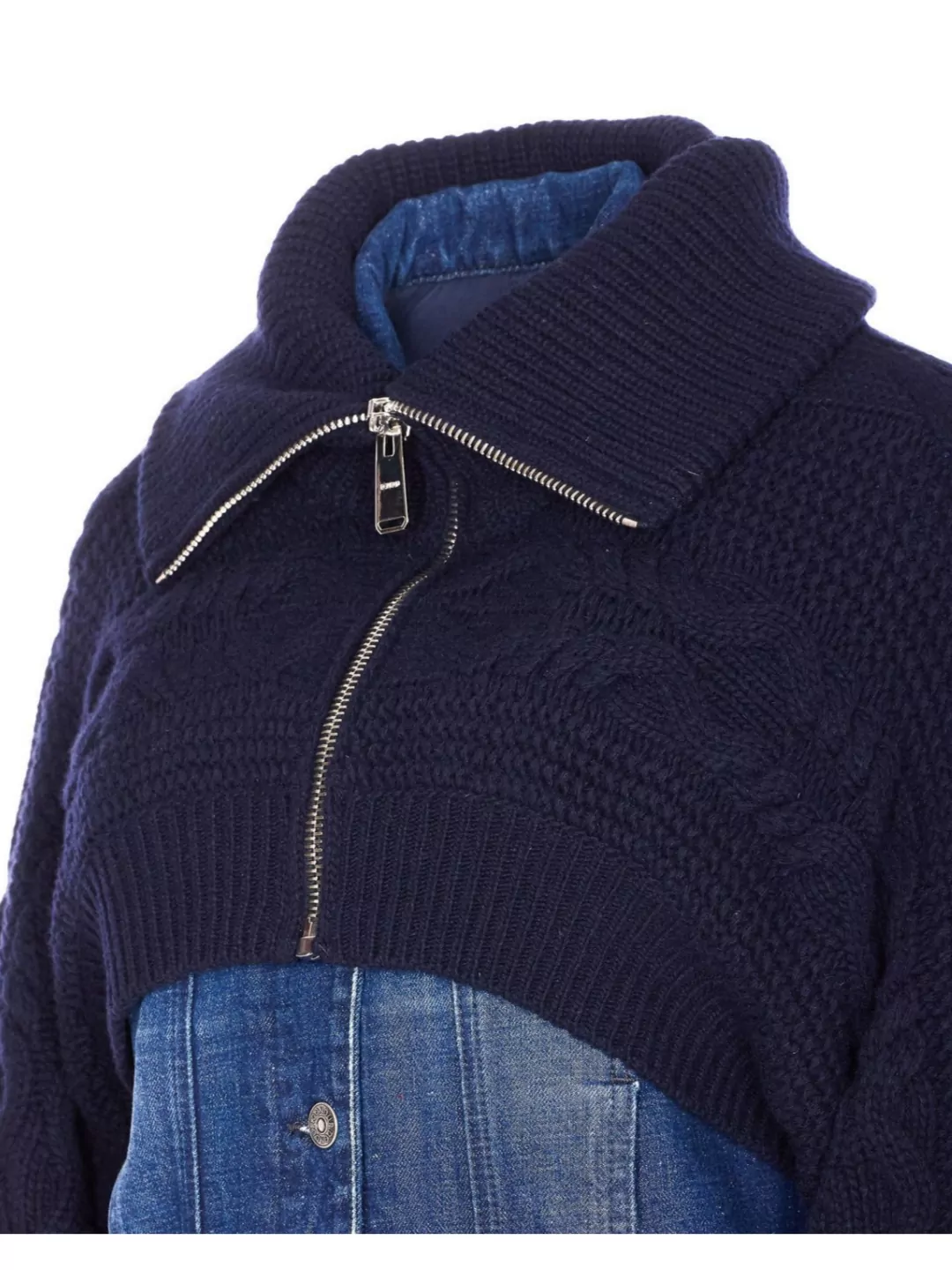 Dondup Long Sleeve Down Jacket With Ribbed Collar