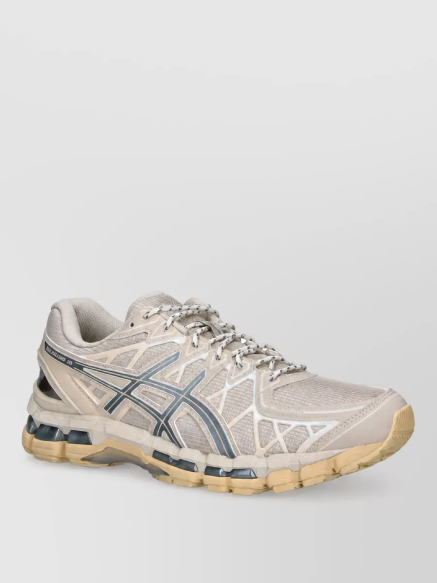 Asics synthetic leather low top lace-up sneakers