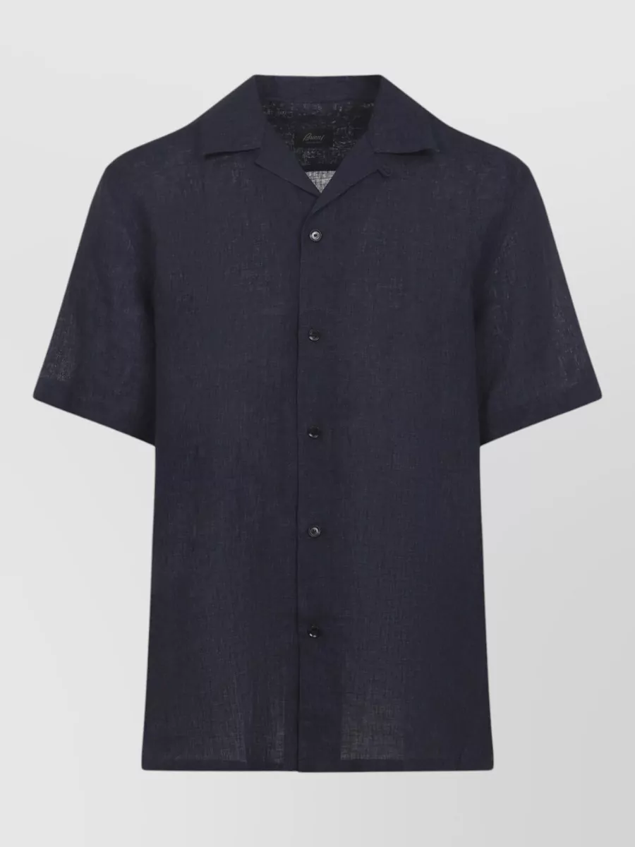 Brioni Cuban Collar Shirt Short Sleeve Design
