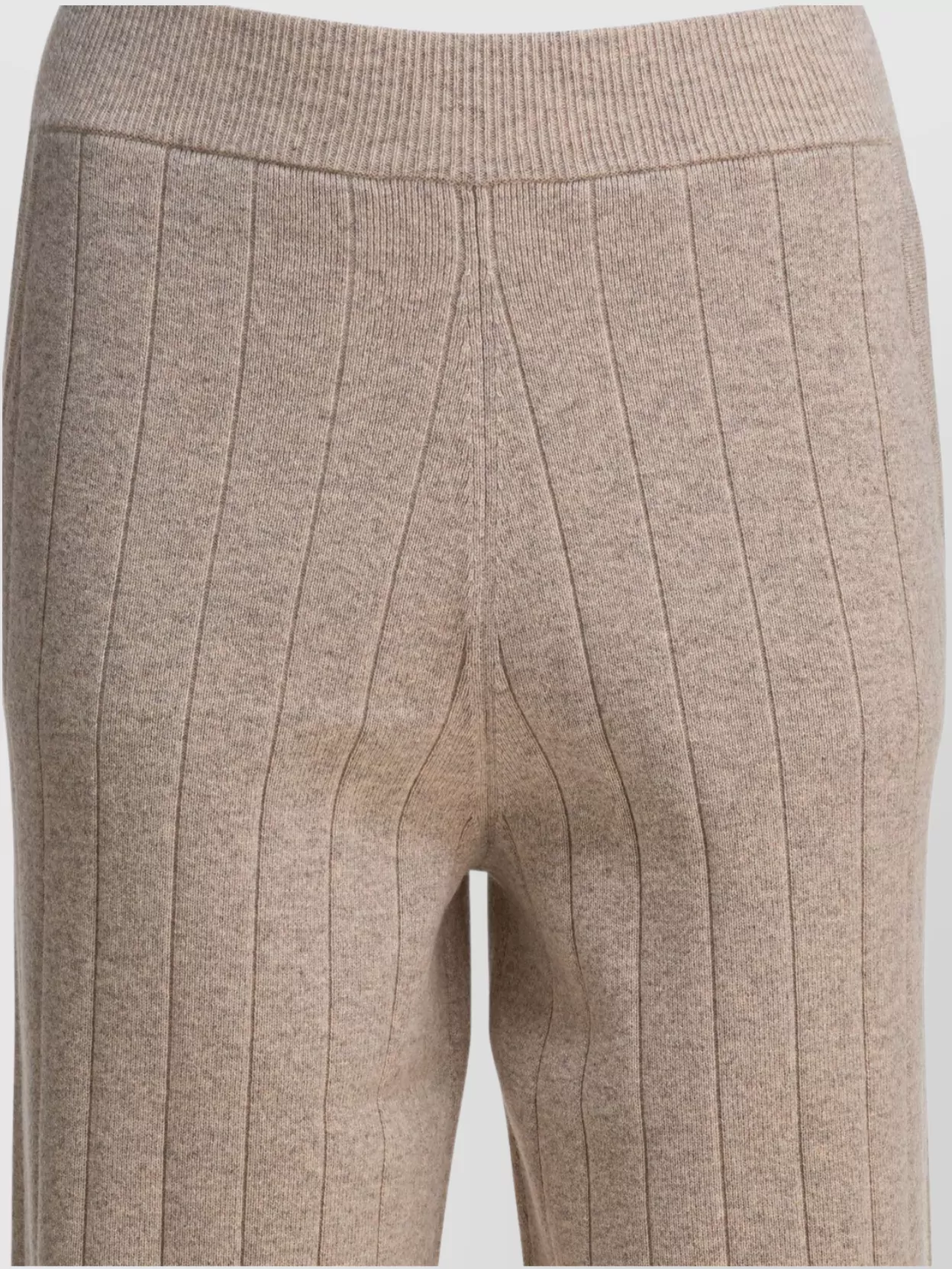 Max Mara Vertical Striped Trousers Elastic Waistband In Brown