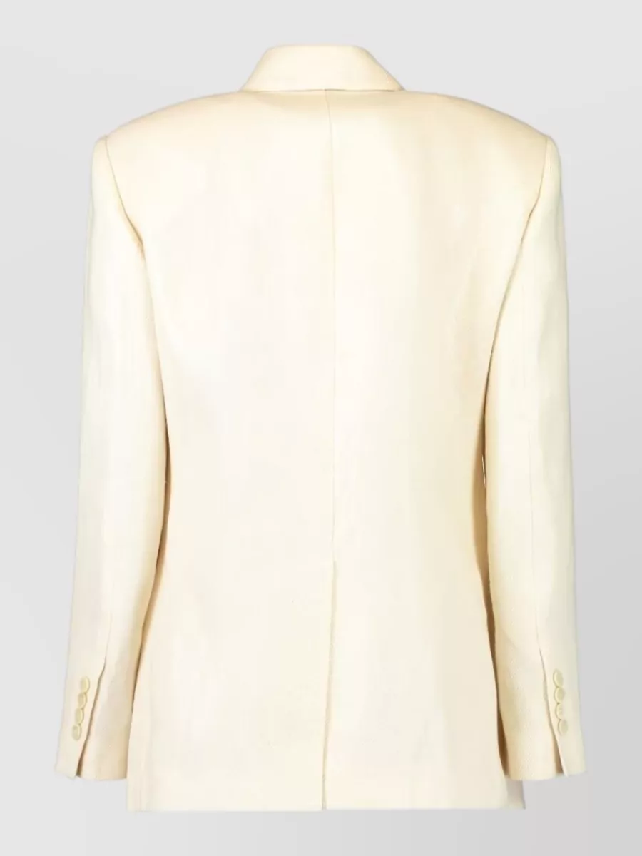Brunello Cucinelli Linen Double Breasted Jacket Structured Shoulders