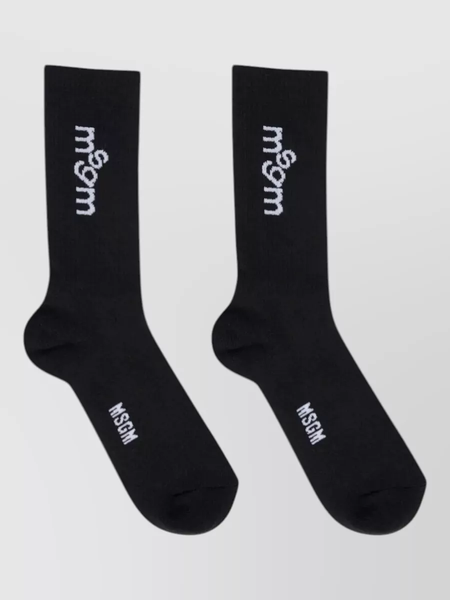 Msgm Logo-Jacquard Socks