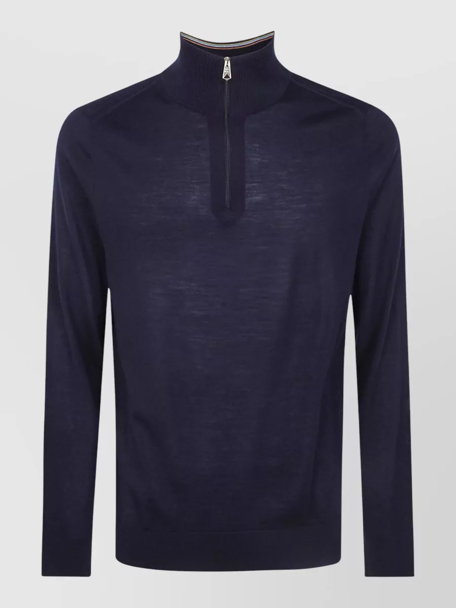 Paul Smith merino wool zip neck sweater