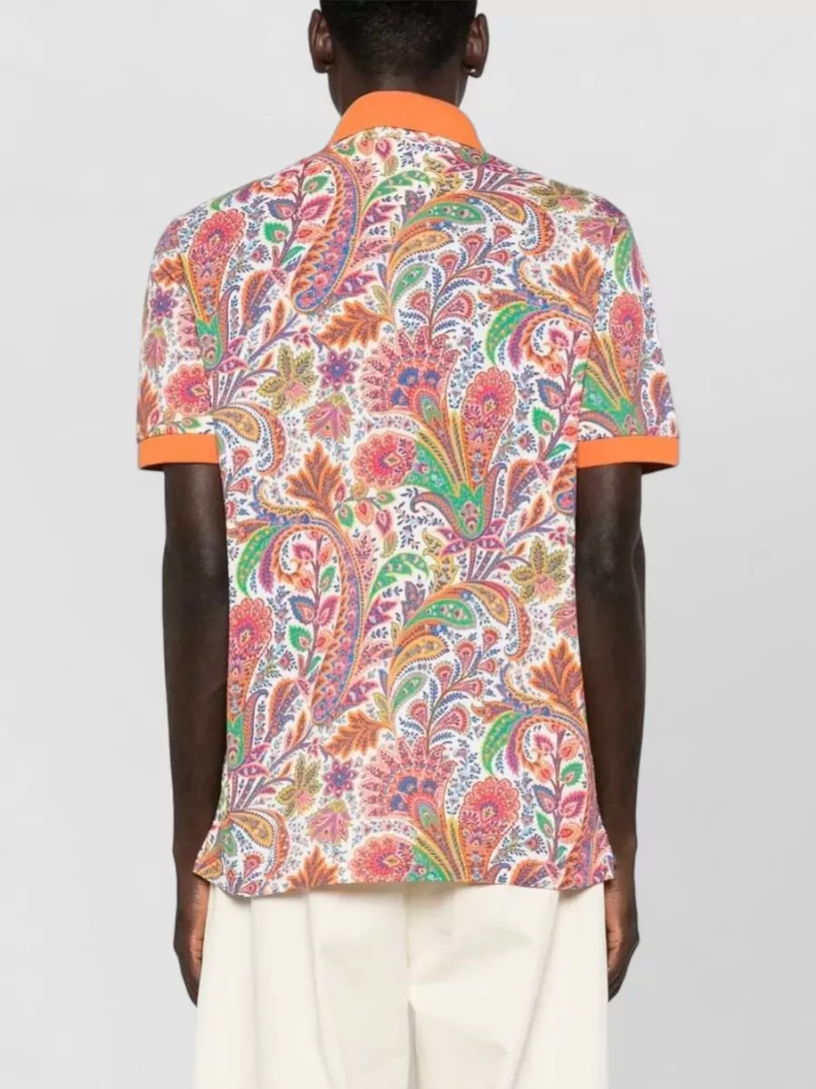 Etro Paisley Print Short-Sleeve Polo Shirt