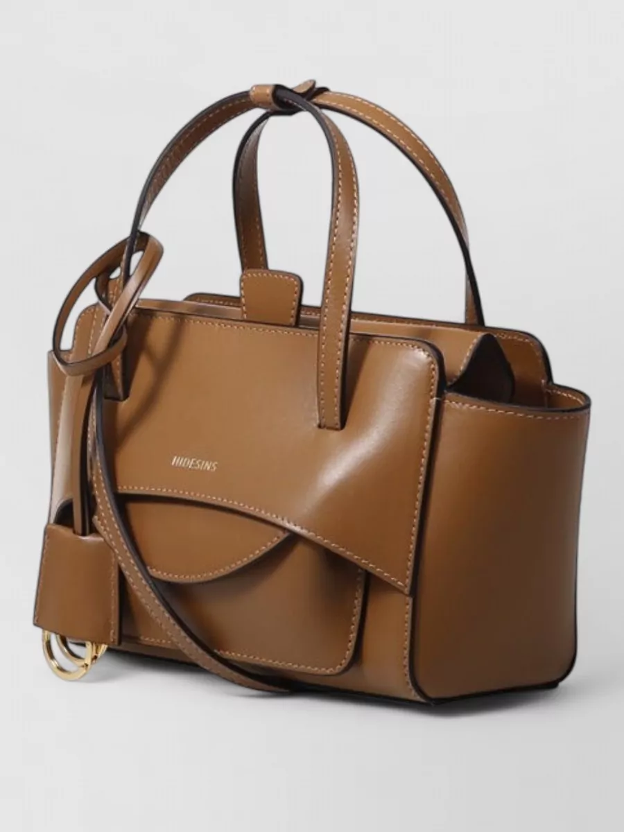 Hidesins Leather Flap Tote Bag