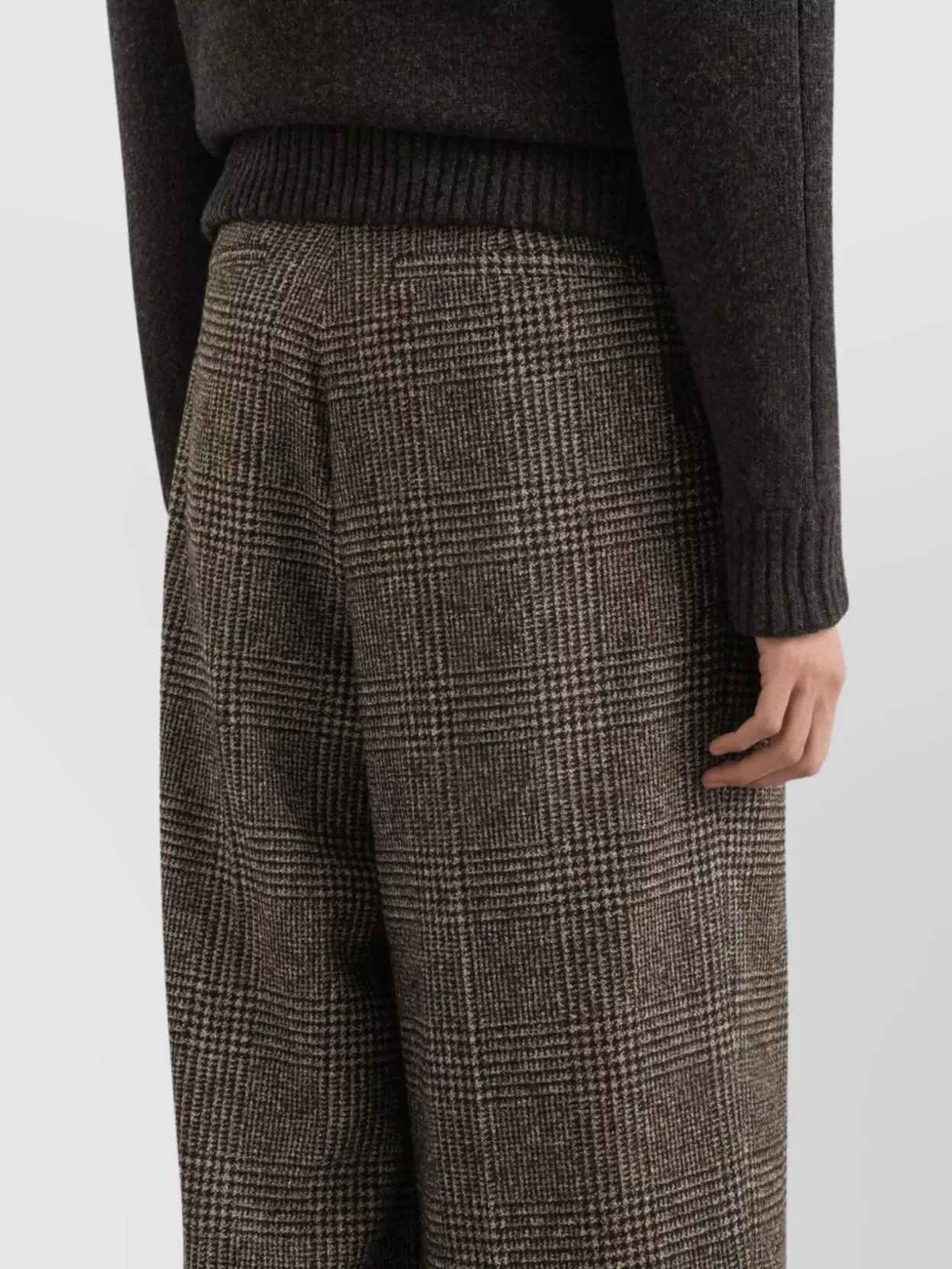 Dolce&Gabbana Wide-Leg Checked Trousers Cuffed Hems