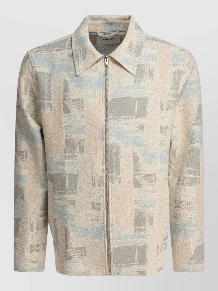 Nn07 Collared Jackets Coats Abstract Pattern Pockets In Multi