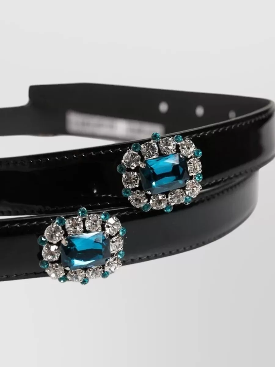 Dolce&Gabbana Leather Embellished Buckle Belt