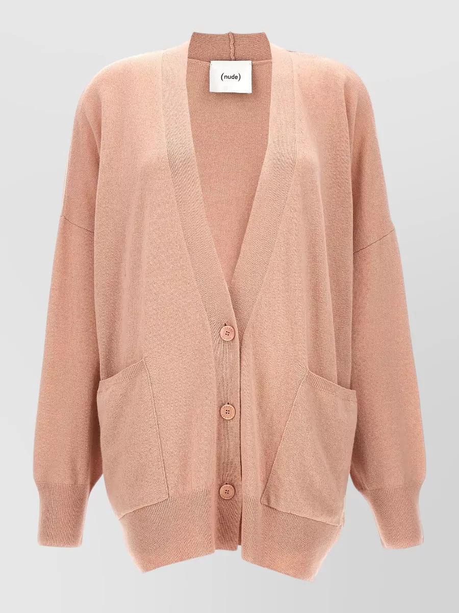 Nude Wool oversized v-neck cardigan