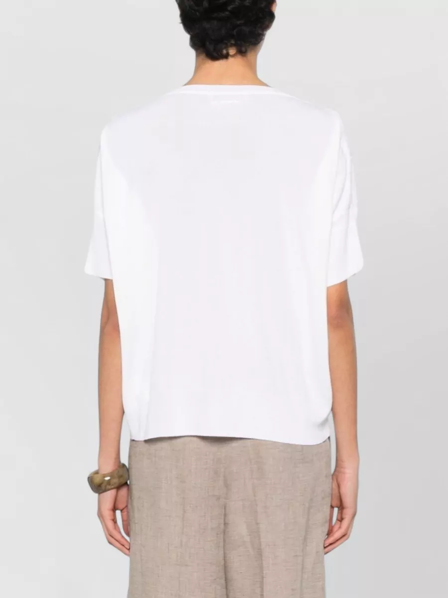 Ermanno Firenze Cotton Lace Panel Short-Sleeve T-Shirt