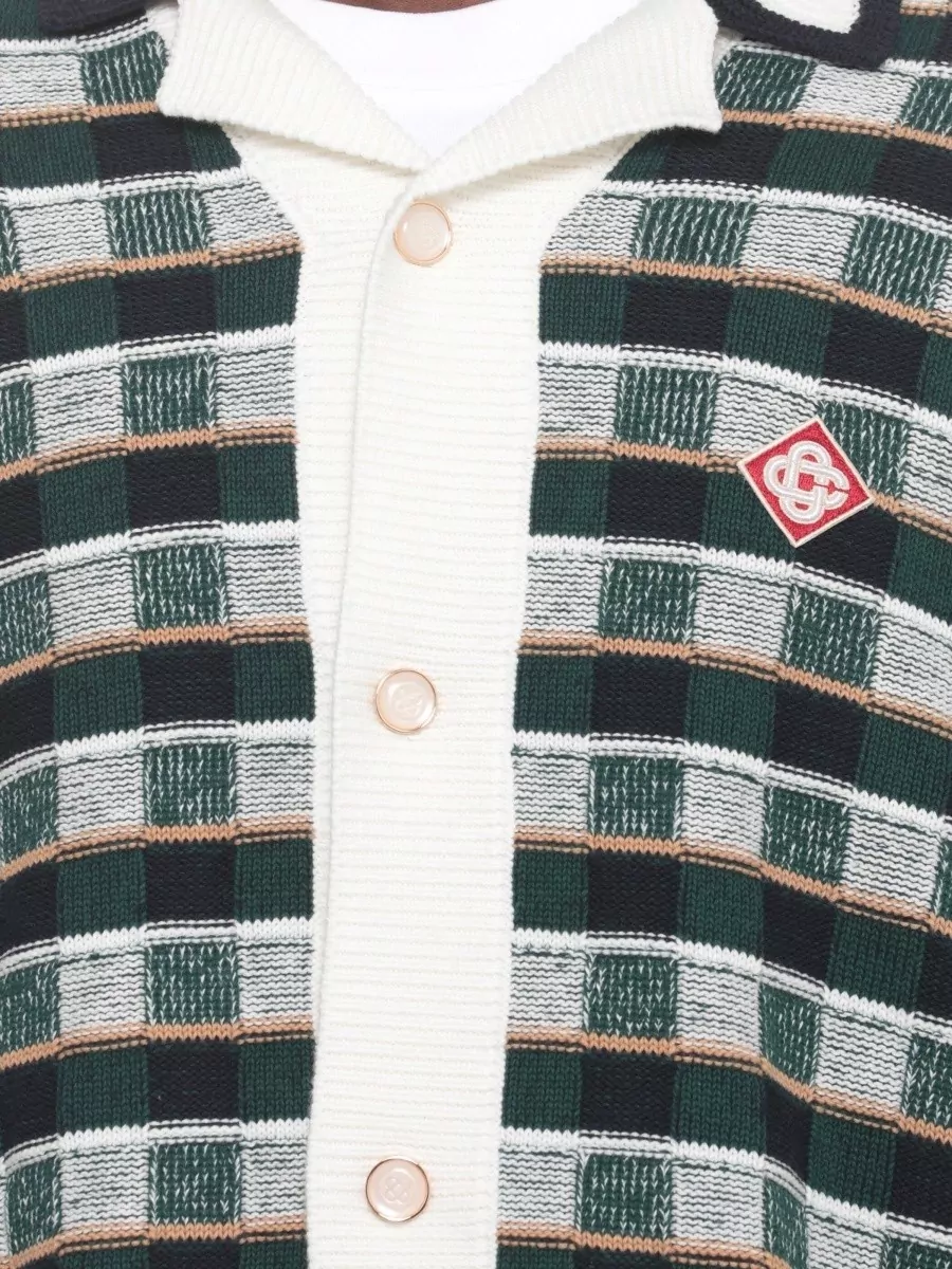 Casablanca Checked Cotton Short-Sleeve Cardigan