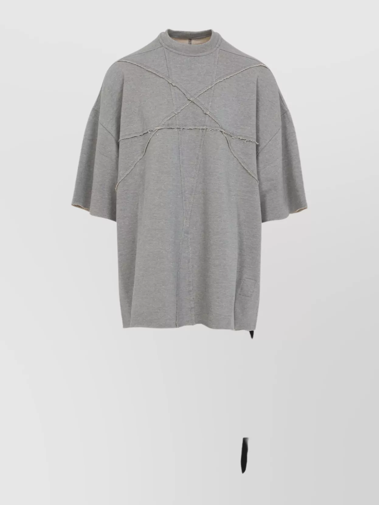 Rick Owens Drkshdw Asymmetric Hem Cotton Fleece T-shirt In Gray