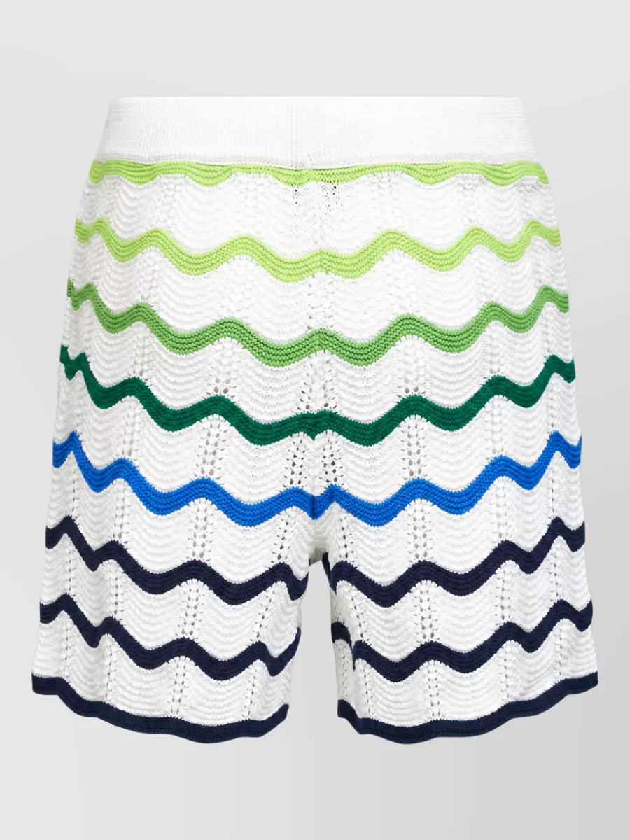 Casablanca Cotton Scalloped Knit Swim Shorts