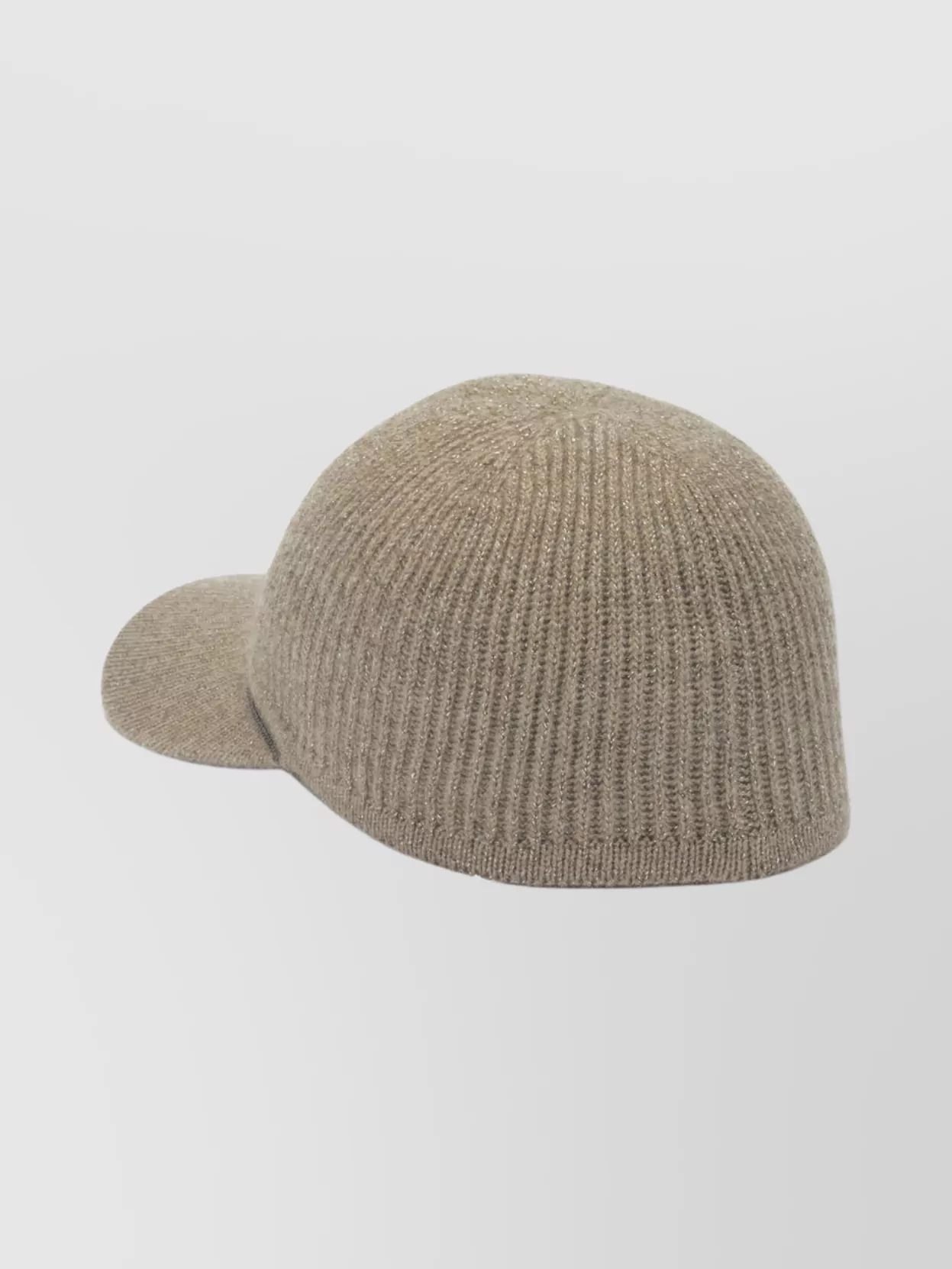 Brunello Cucinelli Curved Brim Knit Hats With Ribbed Texture