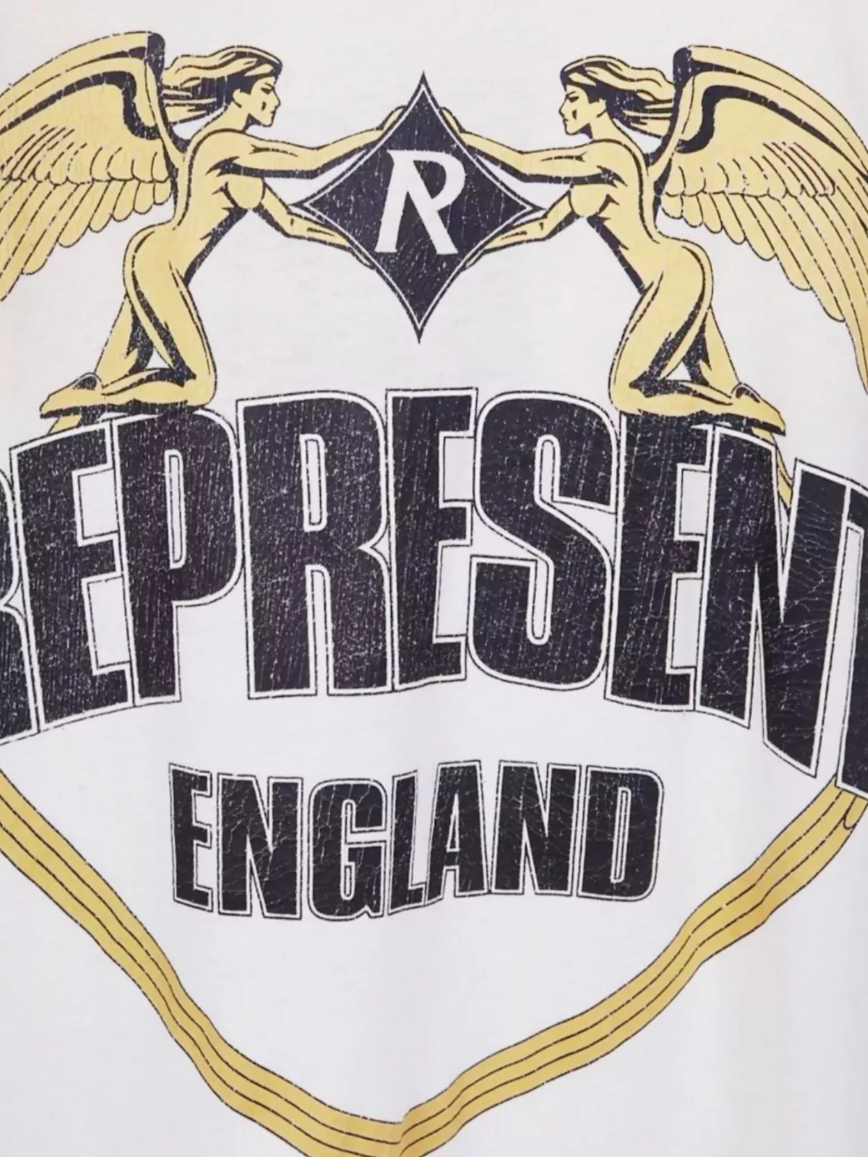Represent Distressed Cotton T-Shirt Graphic Print