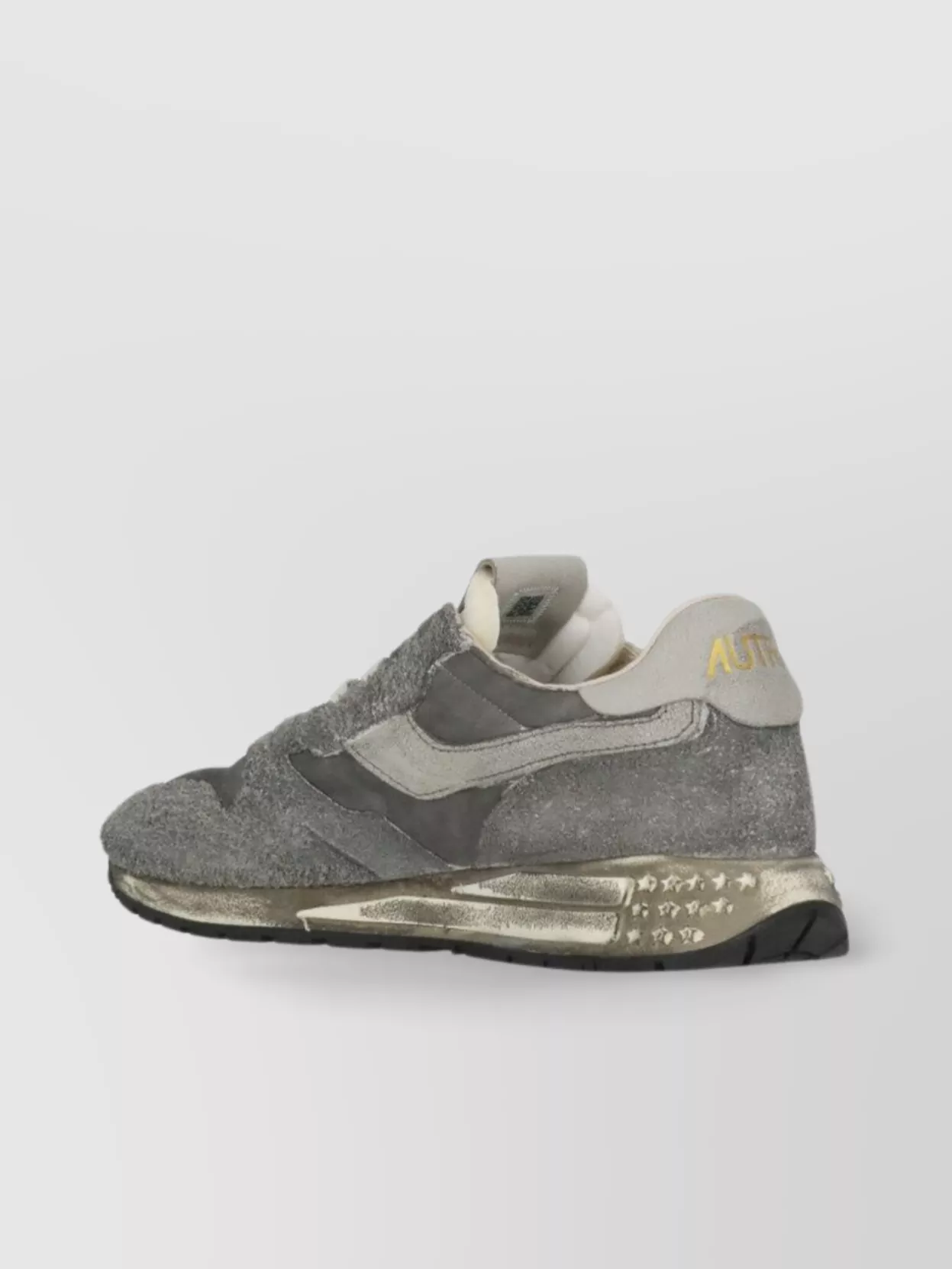 Autry Low Top Grey Leather Sneakers With Side Detail