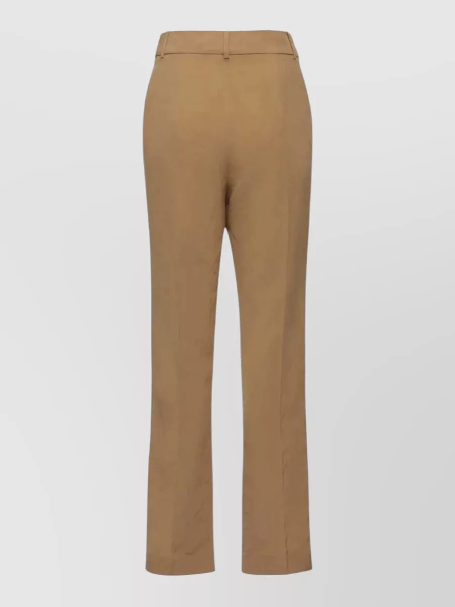 Magda Butrym Linen Viscose Pleated Tapered Tailored Trousers