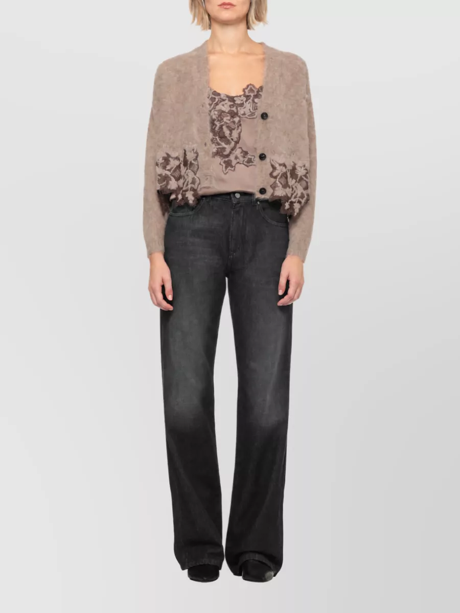 D.exterior Lace Trim Sleeveless Top