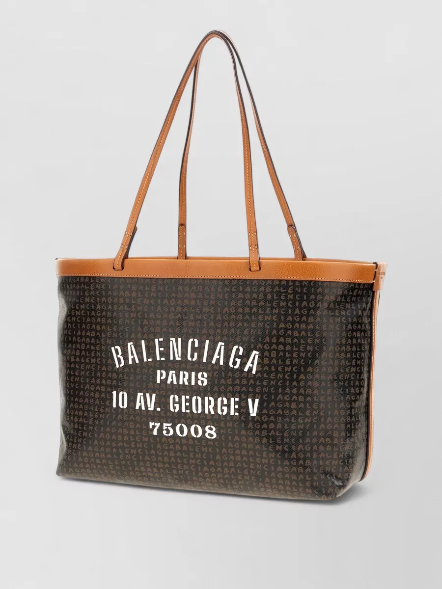 Balenciaga Shopping Medium Fabric Printed Tote Bag