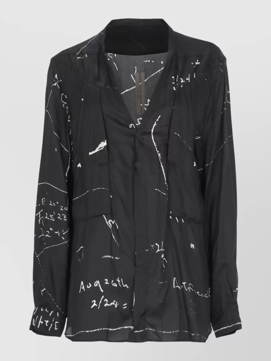 Rick Owens Printed v-neck long-sleeve blouse