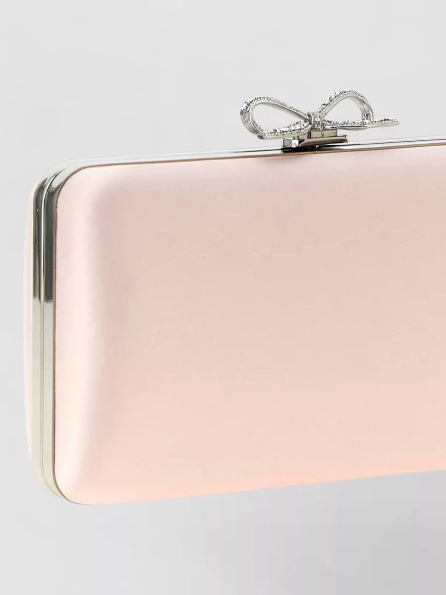 Self-Portrait The Bow Satin Clutch Bag