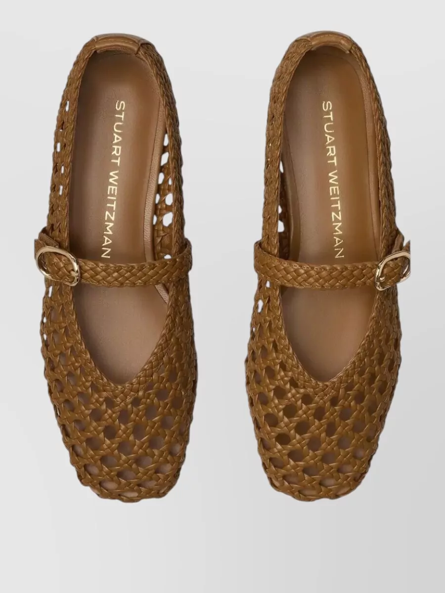 Stuart Weitzman Leather Ballerina Mary Jane Loafers