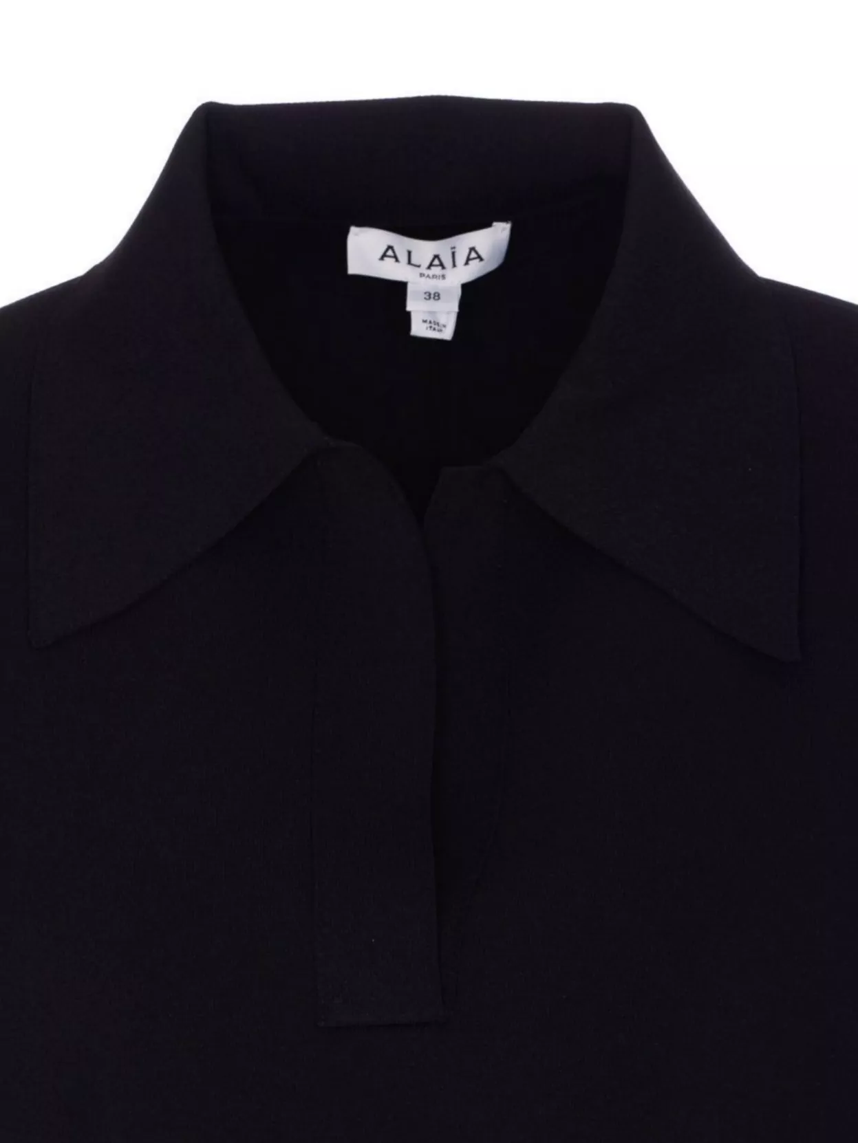 Shop Alaïa Short Sleeve V-neck Crop Polo Top