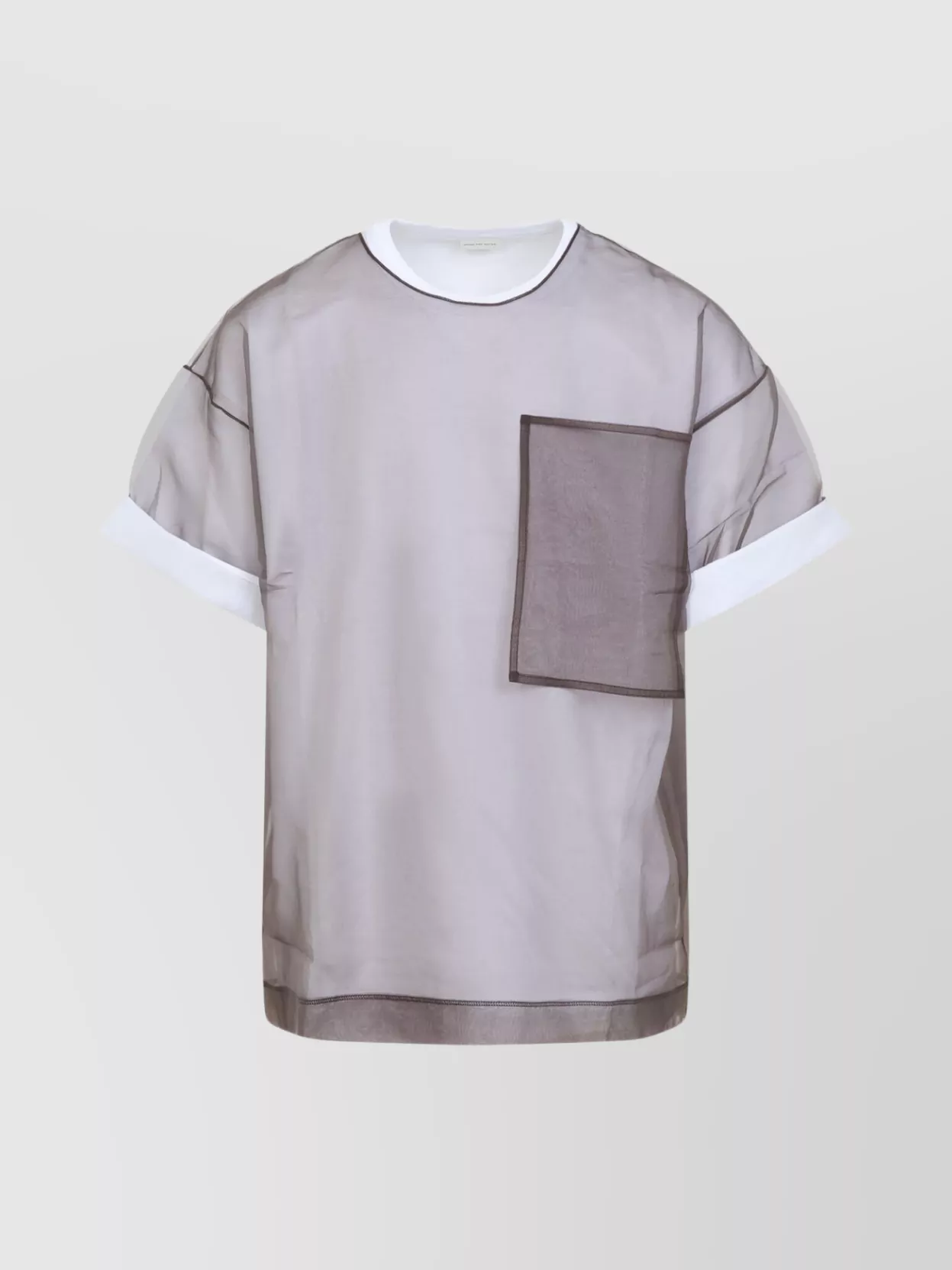 Dries Van Noten Layered Cotton Blend T-shirt With Sheer Overlay