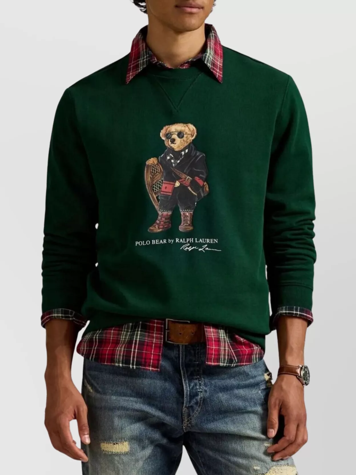 Polo Ralph Lauren Fleece Crew Neck Sweatshirt With Bear Graphic
