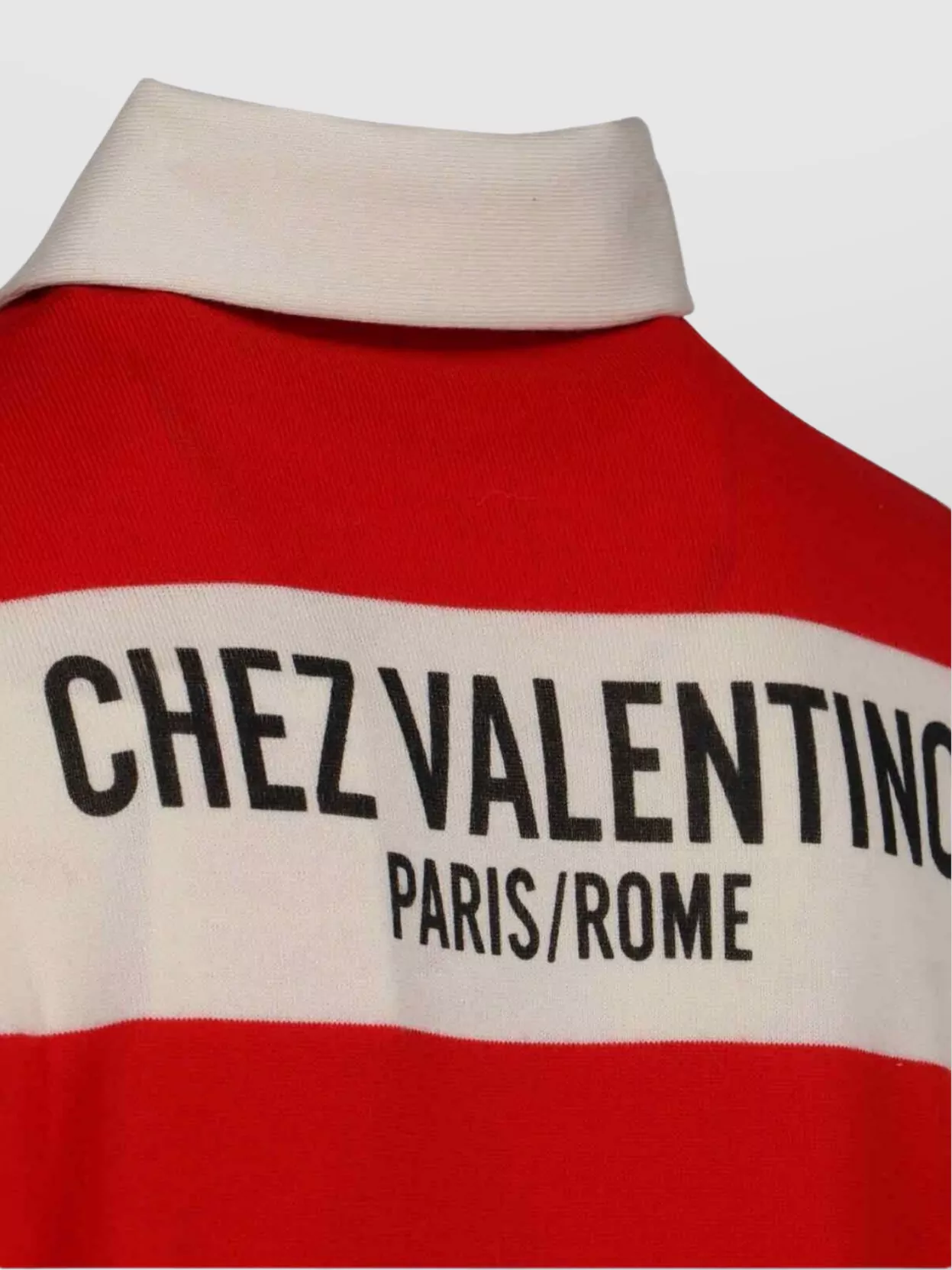 Valentino Striped Pattern Long Sleeves Polo Collar