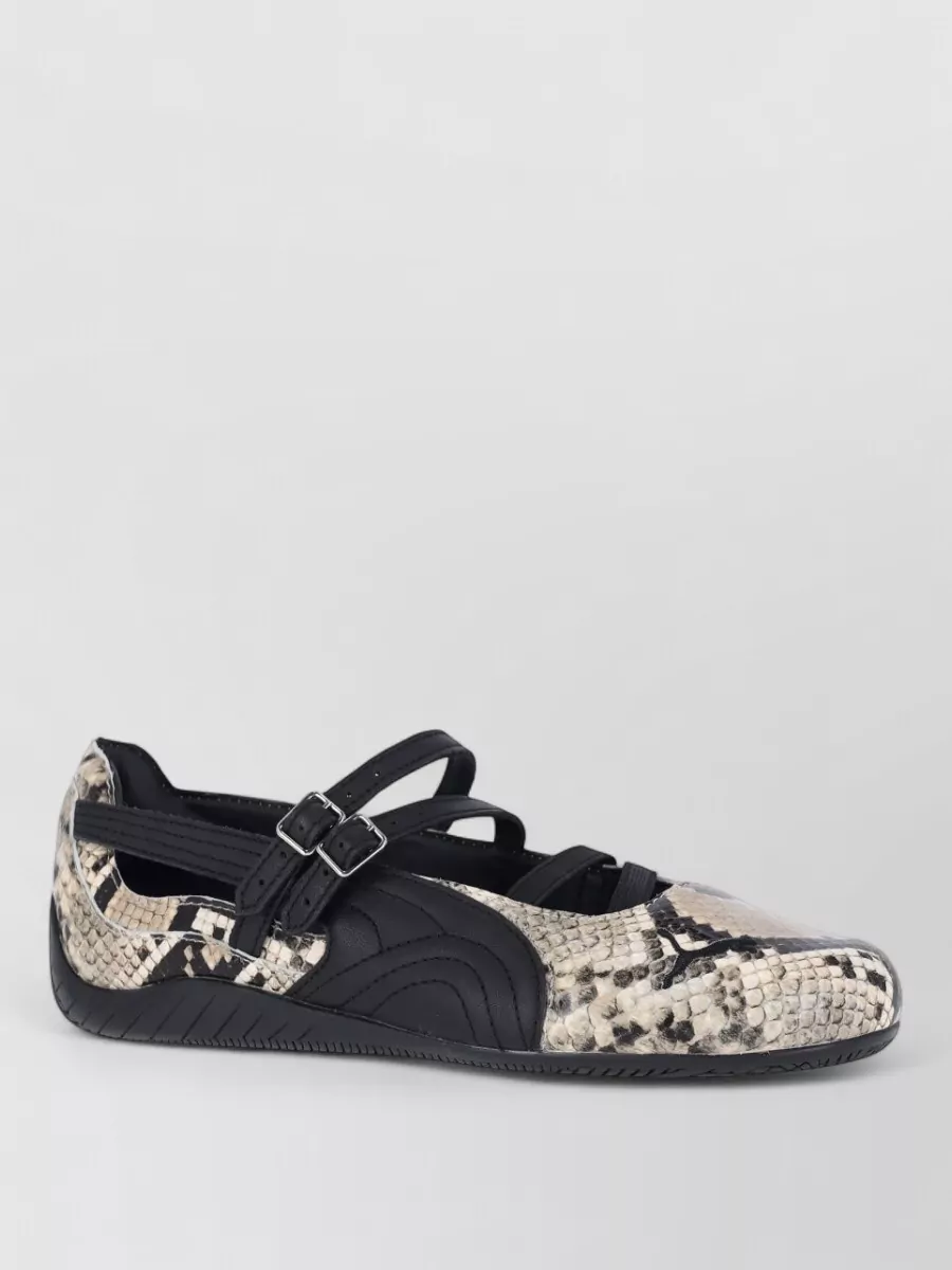 Puma Leather Snake-Effect Ballerina Shoes