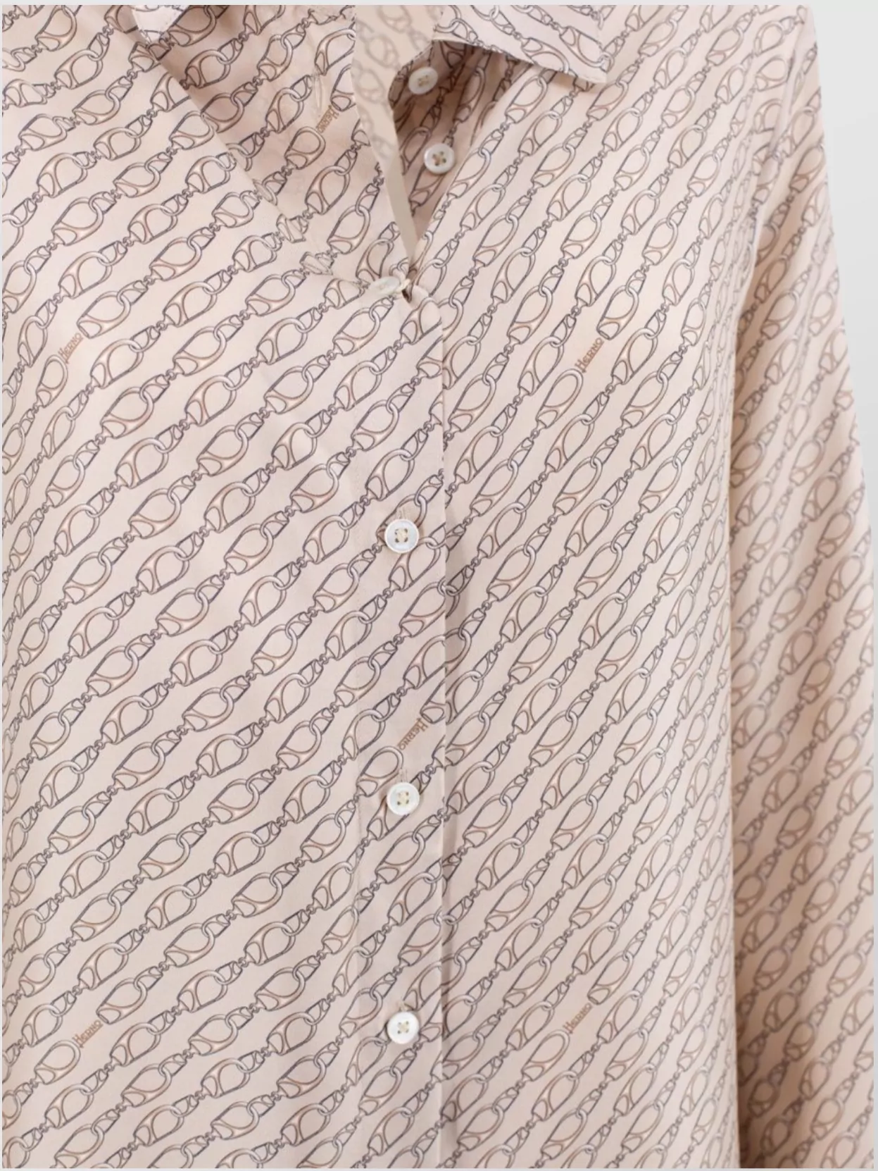 Herno Printed Long Sleeve Top With Cuffed Sleeves