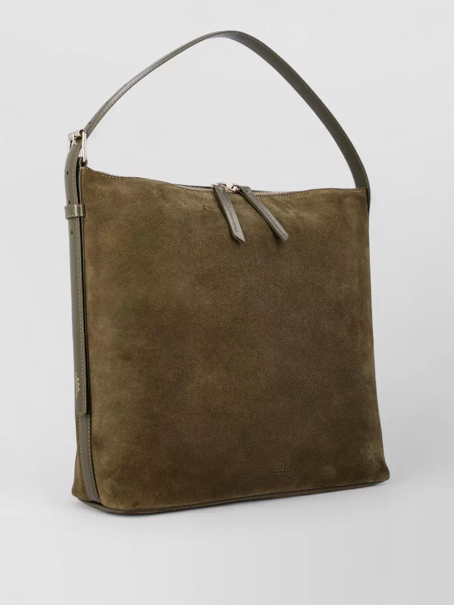 A.p.c. Vera Suede Shoulder Bag With Adjustable Strap