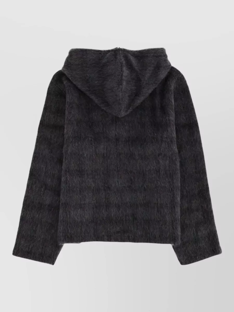 Our Legacy Hooded Textured Knit Sweater Long Sleeves