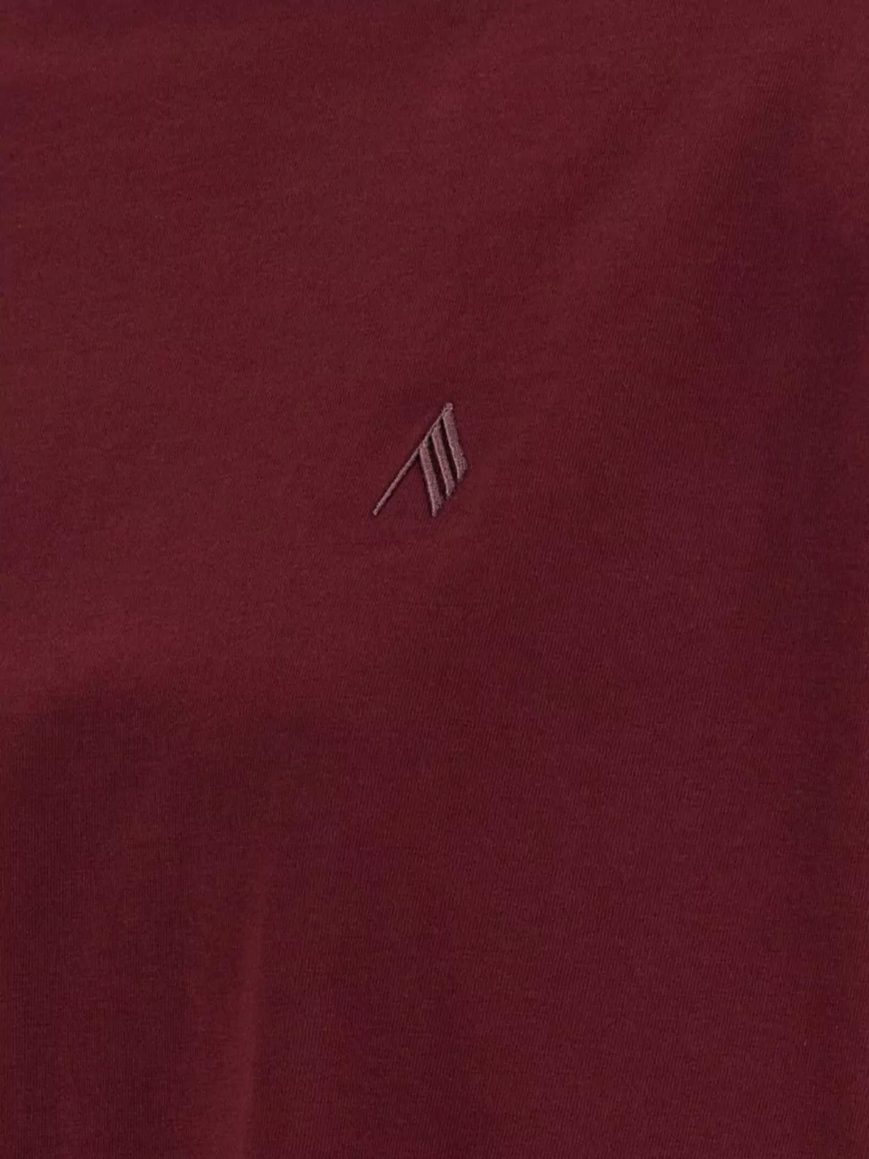 Attico Crewneck Mock Neck Logo Embroidered Top In Burgundy