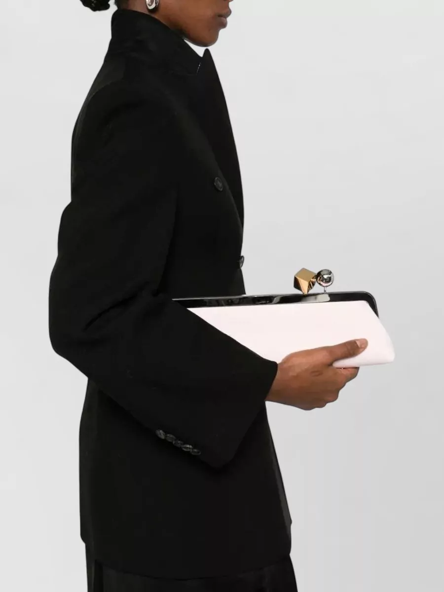 Jacquemus Salon Leather Clutch Sphere Cube Handle