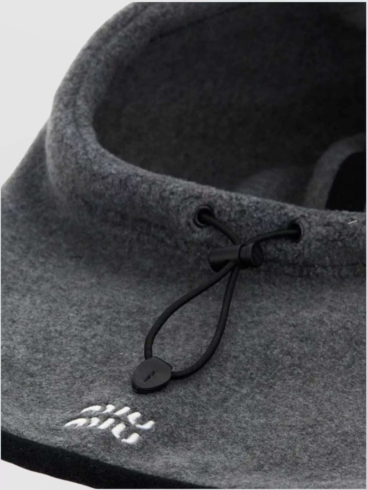 Miu Miu Polyester Fleece Balaclava Headwear In Gray