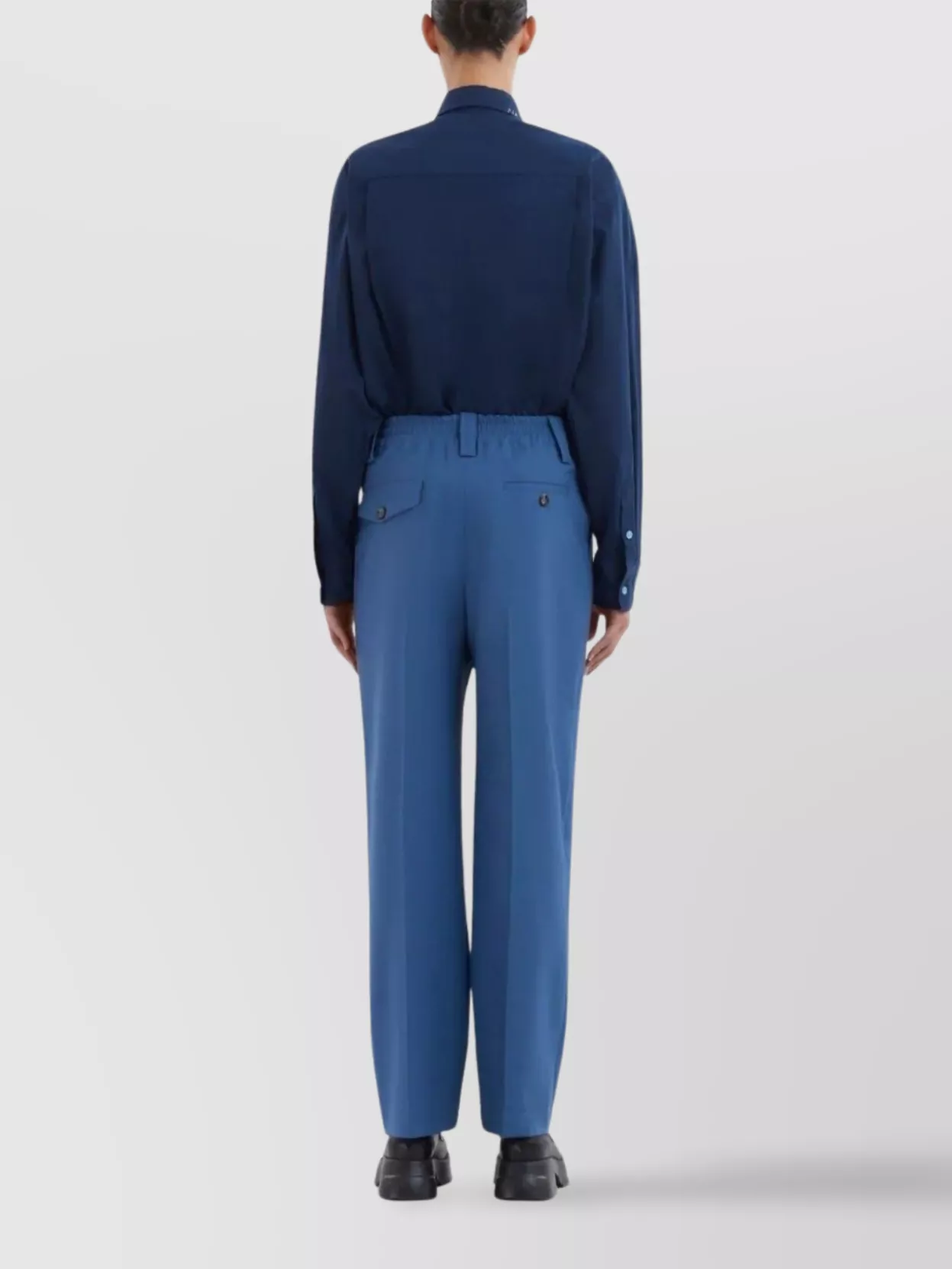 Marni High-waisted Wide-leg Trousers With Sharp Pleats In Blue