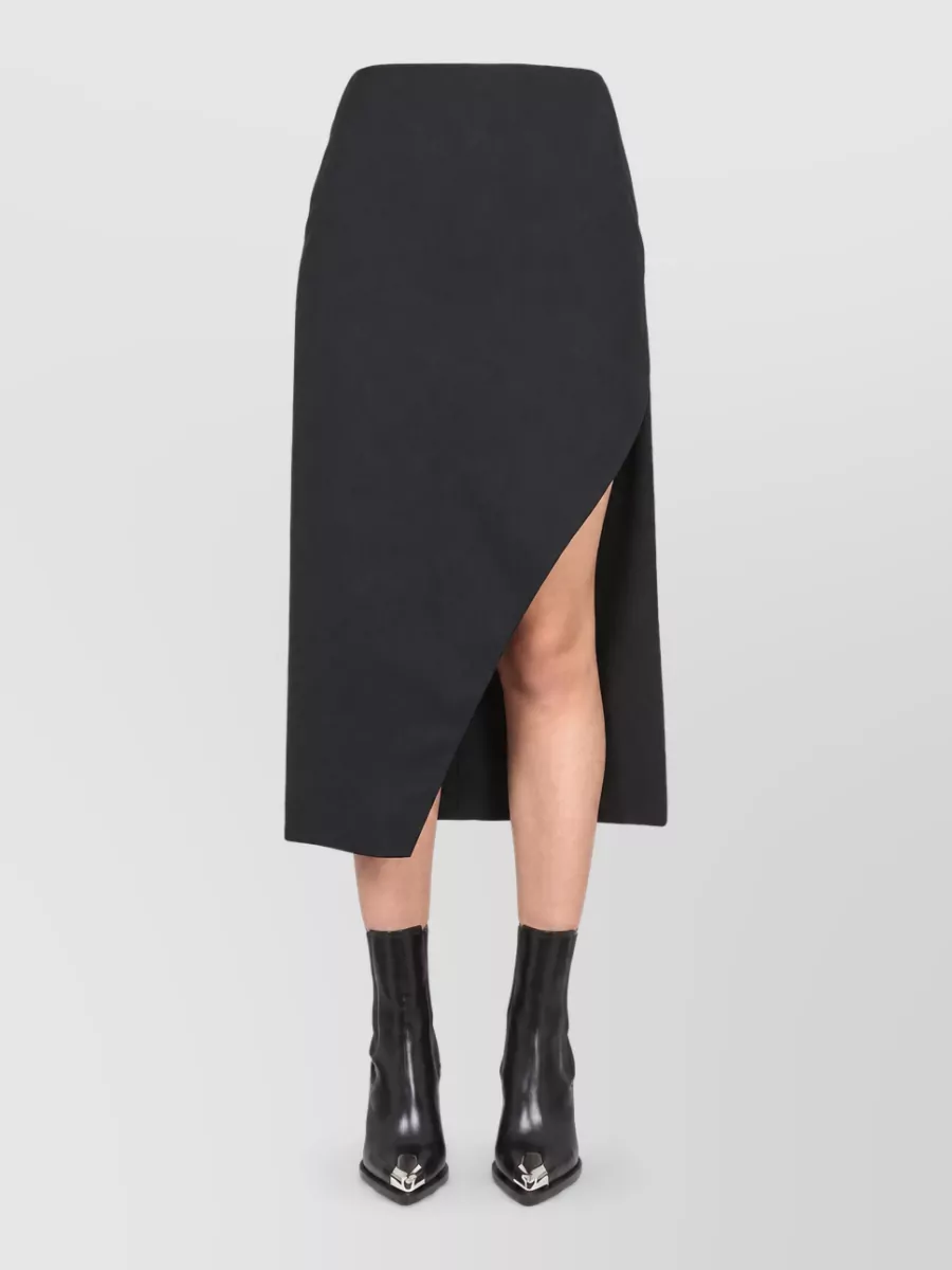 Alexander Mcqueen Wool Mohair Asymmetric Skirt