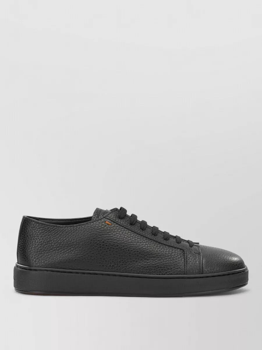 Santoni Leather Low-Top Lace-Up Sneakers