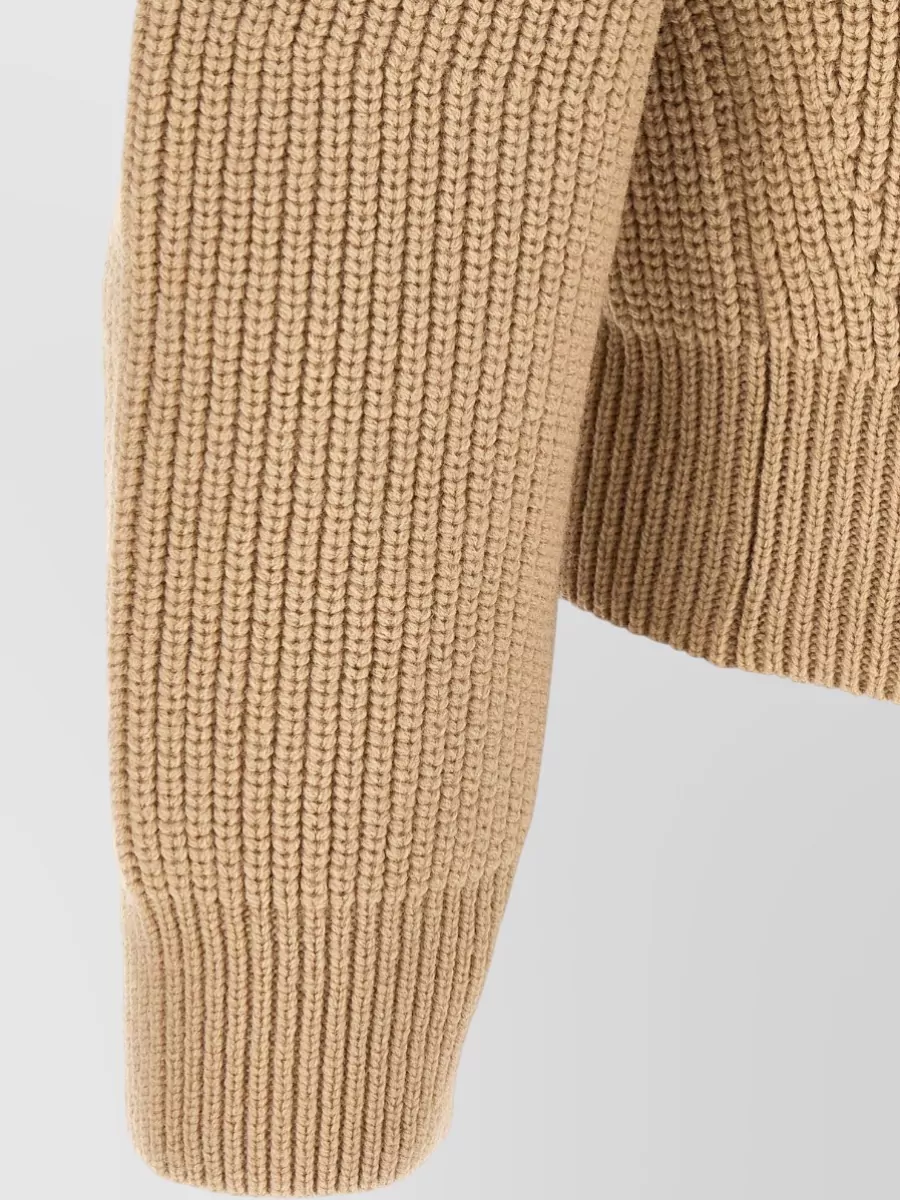 Dries Van Noten Ribbed Asymmetric Funnel-Neck Cardigan