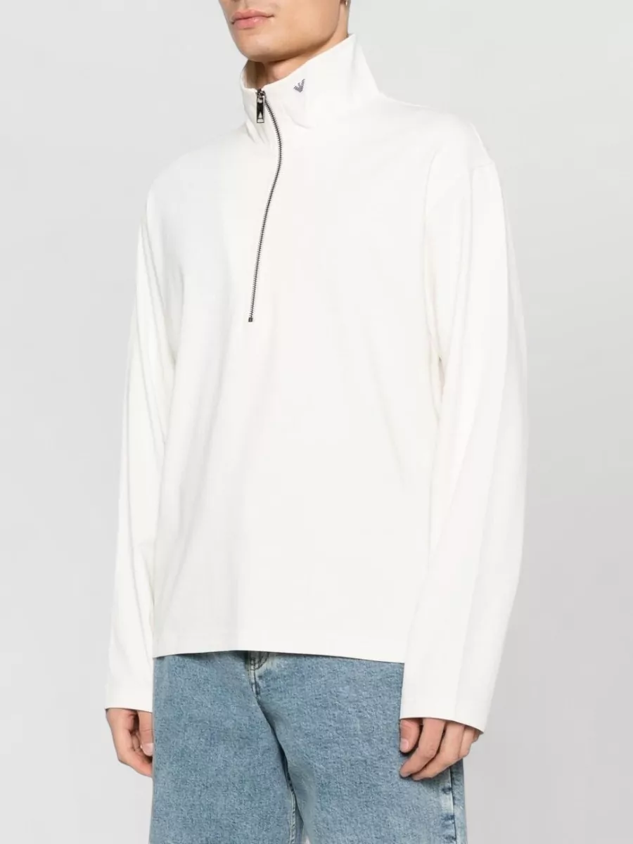 Emporio Armani Knit Pullover Half Zip High Collar