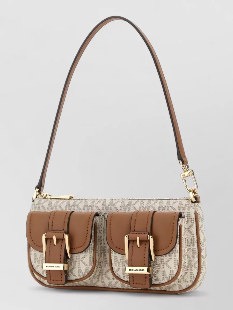 Michael Kors Zoe Shoulder Bag Featuring Buckle Detailing In Brown