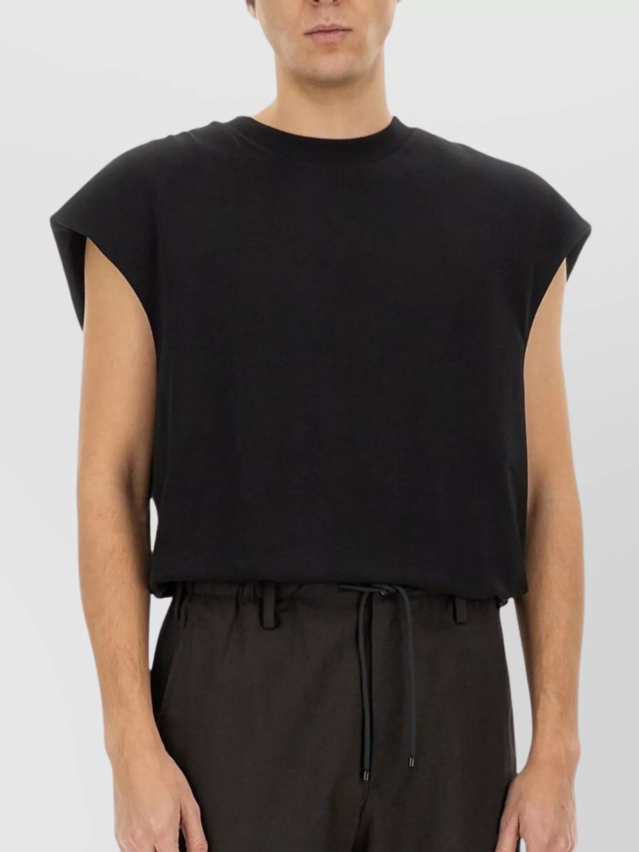 Dries Van Noten Sleeveless Cotton Crew Neck T-Shirt