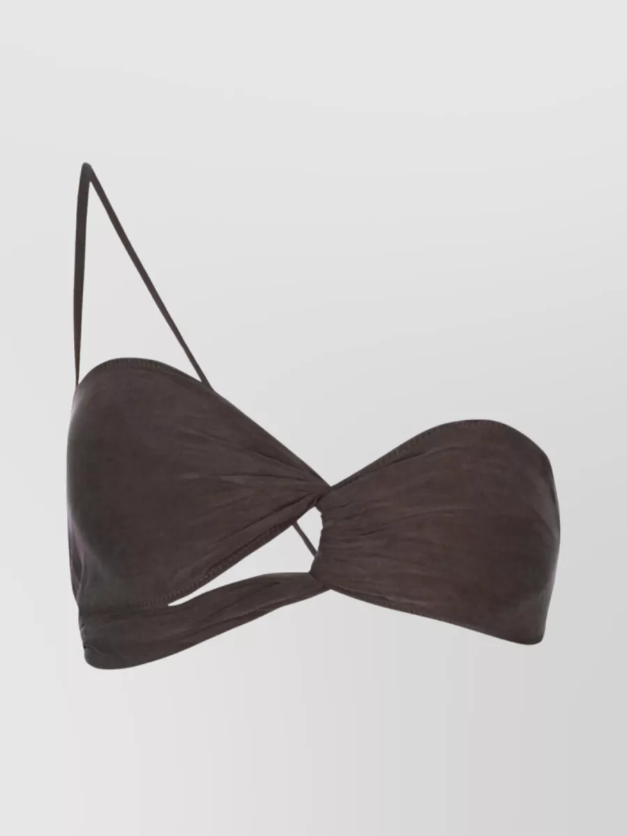 Shop Jacquemus Front Twist One-strap Lingerie In Brown