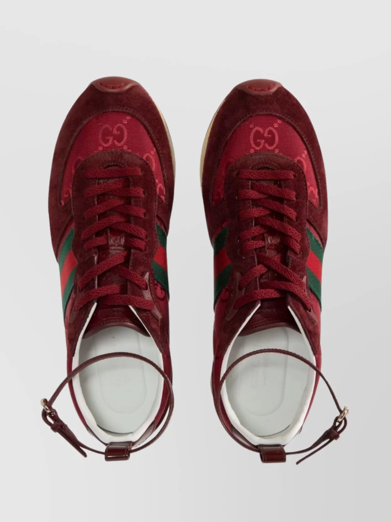 Gucci Leather Sneakers With Signature Web Detailing